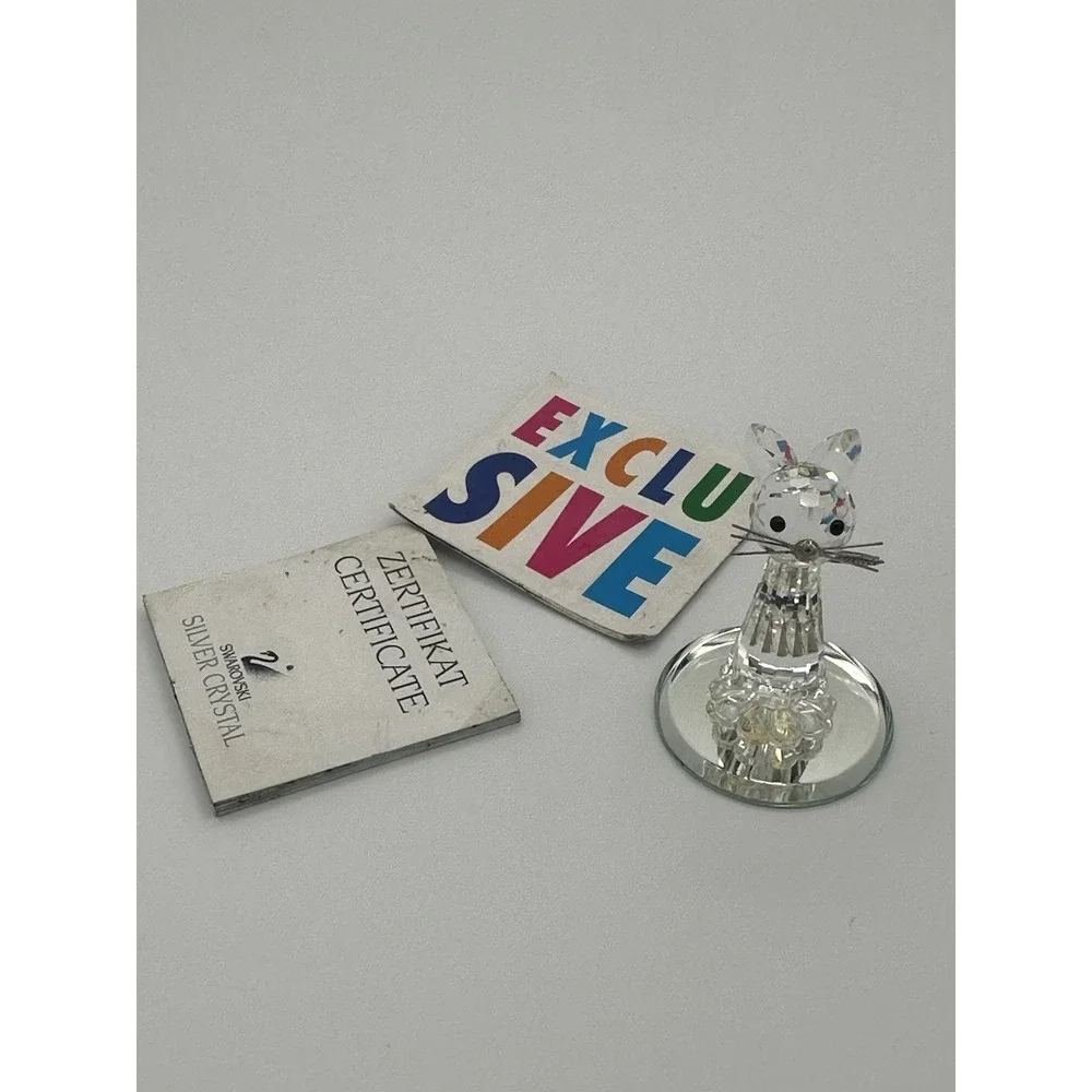 Swarovski Crystal‎ Figurine Cat With Metal Whiskers In Original Box